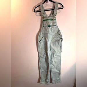 LIBERTY Sz S Minty Green Oversized Overalls Adjustable Straps Multiple Pockets